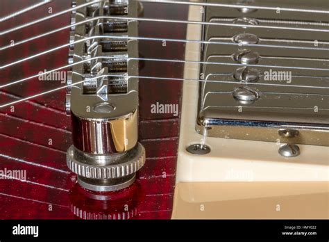 Close up of Gibson Les Paul Standard tune O Matic Bridge with guitar ...