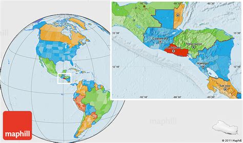 El Salvador Global Map - Dorree Kassandra