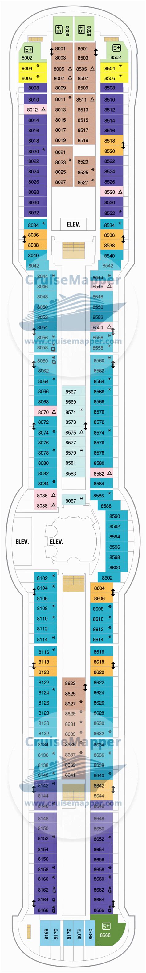 Jewel Of The Seas deck 8 plan | CruiseMapper