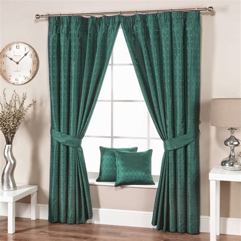 Green living room curtains for modern interior