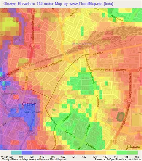 Elevation of Olsztyn,Poland Elevation Map, Topography, Contour