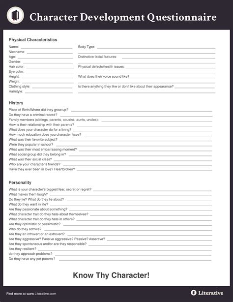 Character Building — Preplanning & Worksheet Download