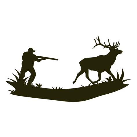 Deer Hunter Silhouette Vector