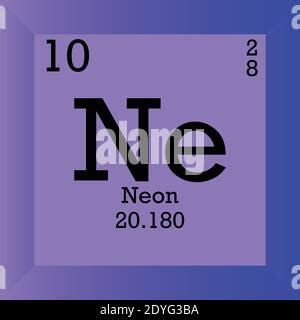 Ne Neon Chemical Element Periodic Table. Single element vector ...