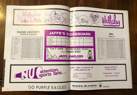 1975 Niagara University Basketball Program Niagara Falls Convention ...