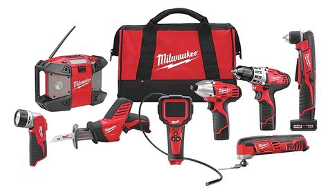 Milwaukee Electric Tool - 2495-28 - M12 Cordless Combination Kit, 12.0 ...