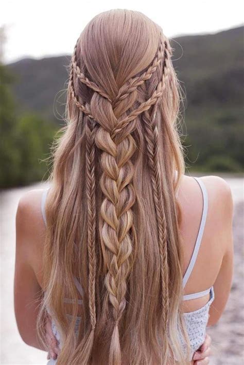 Half-Up Half-Down Prom Braided Hairstyles. #hairstyles #hair # ...