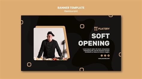 Free PSD | Soft opening restaurant banner template