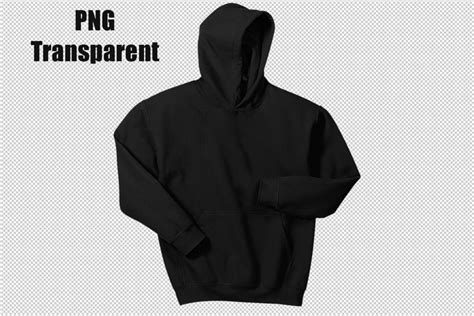 Gildan Black Hoodie PNG | Hoodie Mockup Transparent