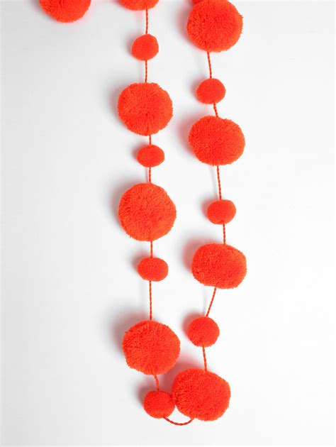 Orange Pom Pom Garland | Bohemia Design