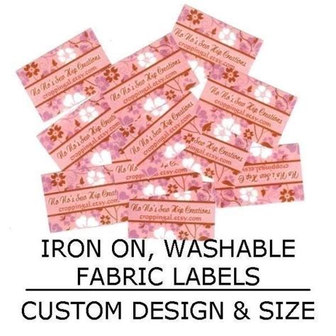 Items similar to IRON-ON WASHABLE FABRIC LABELS, CUSTOM SIZE AND DESIGN ...