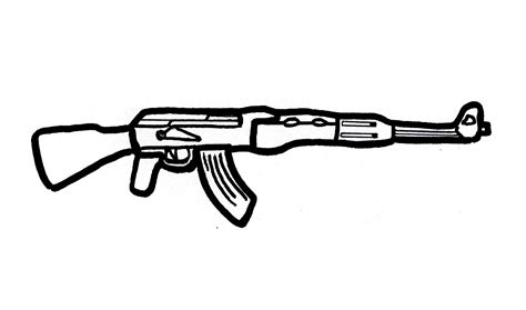 How to Draw an AK-47 (gun, rifle) - YouTube - ClipArt Best - ClipArt Best