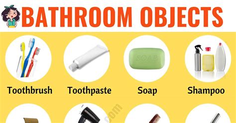 Bathroom Accessories: List of Objects in the Bathroom with ESL Picture ...