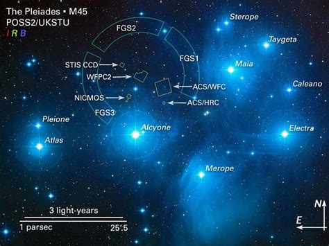 A diagram of the sever sisters stars/Peiades/Messier 45. | Pleyades ...