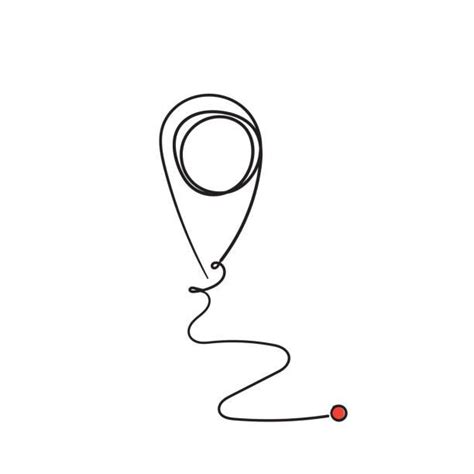 a black and white line drawing of a balloon with a string attached to ...