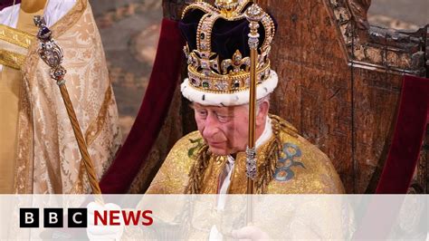 Moment HM King Charles III is crowned in Coronation ceremony - BBC News ...