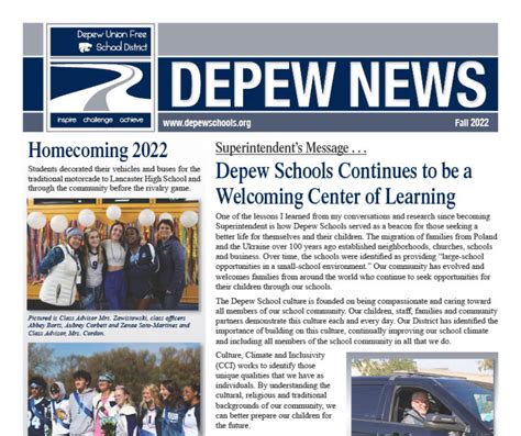 Depew Fall 2022 Newsletter | Depew Union Free School District