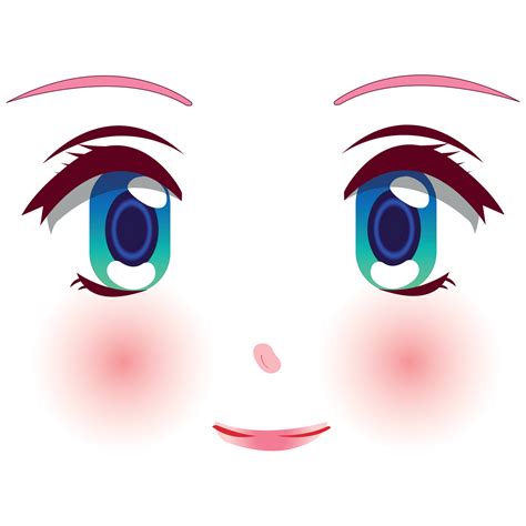 Beautiful girl face for anime character 15267779 Vector Art at Vecteezy