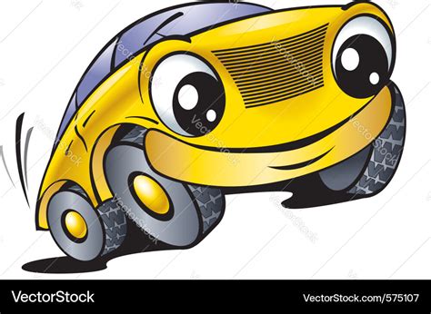 Cartoon car with smile Royalty Free Vector Image