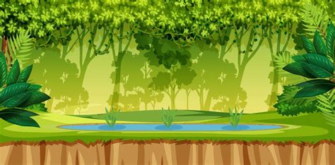 A green jungle scene 474915 Vector Art at Vecteezy