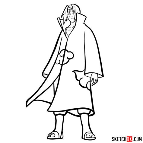 How to draw Itachi Uchiha (Naruto) - Sketchok easy drawing guides