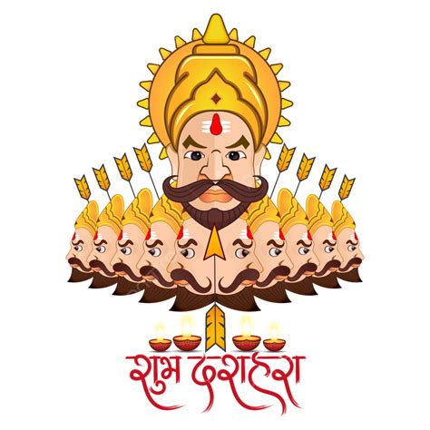 Happy Dussehra 2022 Ravan With Ten Heads Bow And Arrow Hindi ...