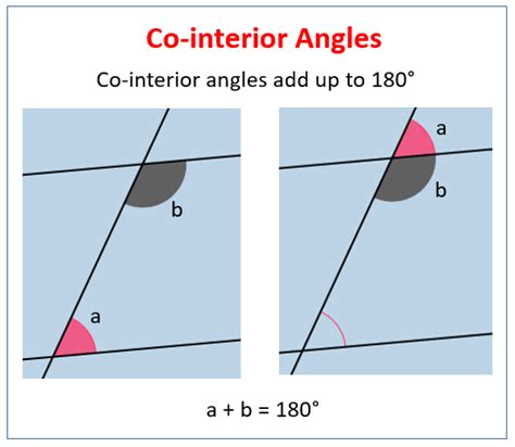 Co-Interior Angles (examples, solutions, videos, worksheets, games ...