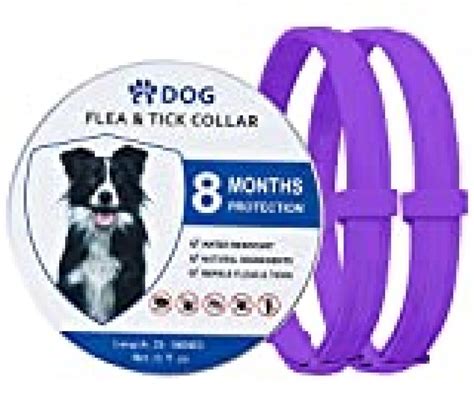 2 Pack Dog Flea Collar with 8-Month Prevention, Natural Waterproof Flea ...