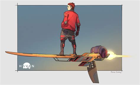 Hoverboard Art from Haven | Space ship concept art, Hoverboard, Weapon ...