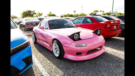 Mazda miata 1990 PINK stance - YouTube