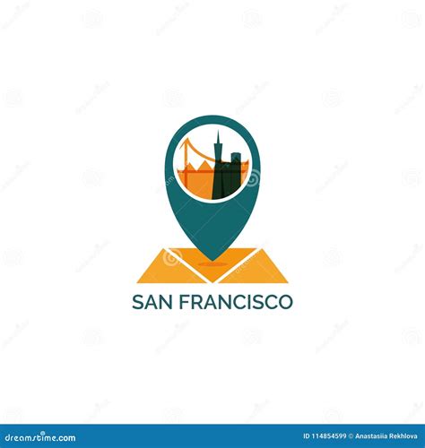 San Francisco City Skyline Silhouette Vector Logo Illustration Stock ...