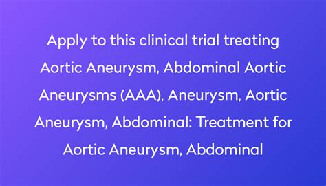 Treatment for Aortic Aneurysm, Abdominal Clinical Trial 2022 | Power