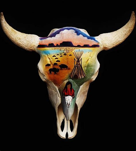 Lakota Bison Skull Painting by Joy Bradley - Fine Art America