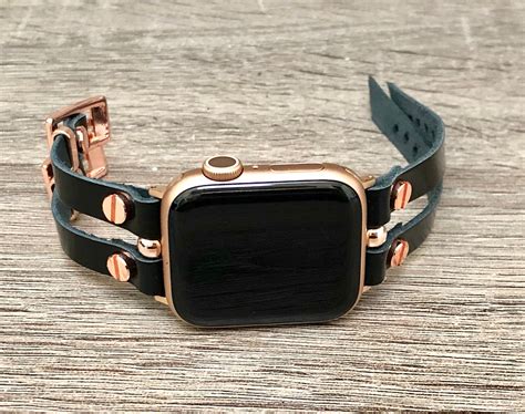 Italian Leather & Rose Gold Apple Watch Band 38mm 40mm 41mm | Etsy