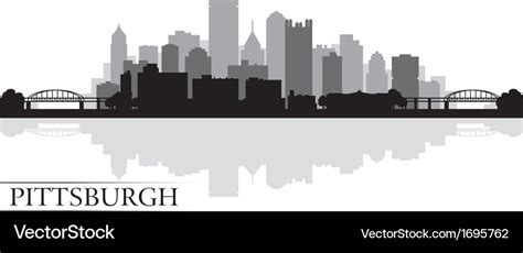 Pittsburgh city skyline silhouette background Vector Image