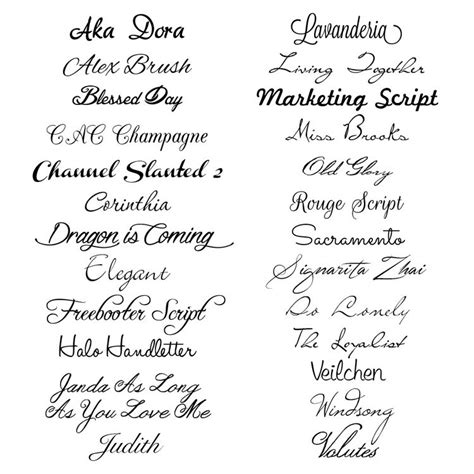 Script Lettering Tattoo Fonts