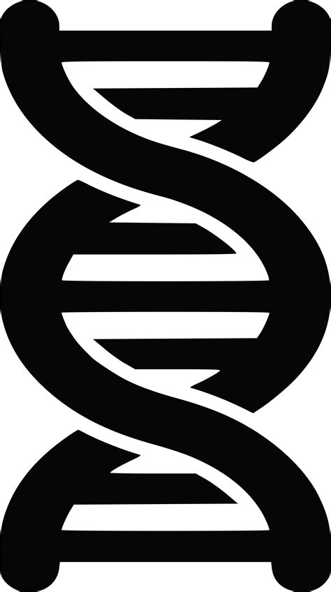 Free Clipart of a black and white dna strand double helix