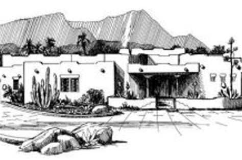 Adobe / Southwestern Style House Plan - 3 Beds 3 Baths 2717 Sq/Ft Plan ...