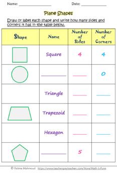 Plane Shapes by MATH is FUNN | Teachers Pay Teachers