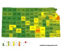 Editable Kansas County Populations Map - Illustrator / PDF | Digital ...