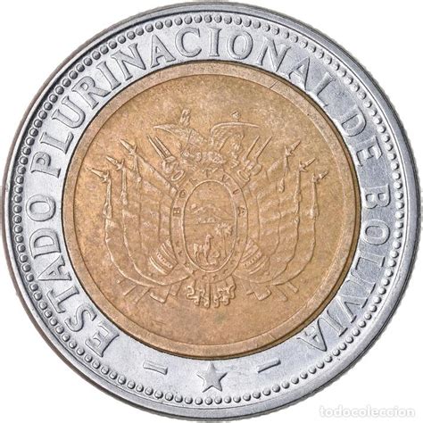 moneda, bolivia, 5 bolivianos, 2010, mbc, bimet - Comprar Monedas ...