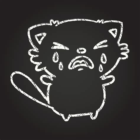 Crying Cat Chalk Drawing 13106074 Vector Art at Vecteezy