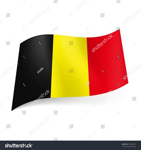 National Flag Of Belgium: Black, Yellow And Red Vertical Stripes. Stock ...