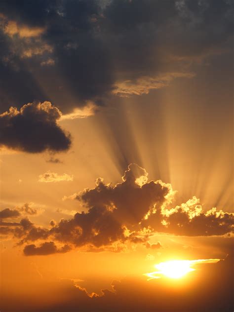 Sky mood afterglow sunset clouds sun rays free image download