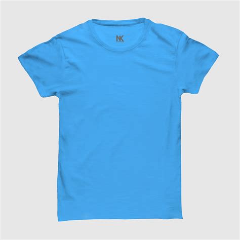 Sky Blue Plain T-shirts | Sky Blue Solid T-shirts | nikfashions