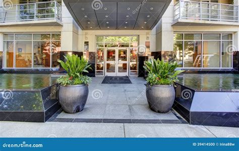 Modern Apartment Building Entrance. Exterior. Stock Photo - Image: 39414500