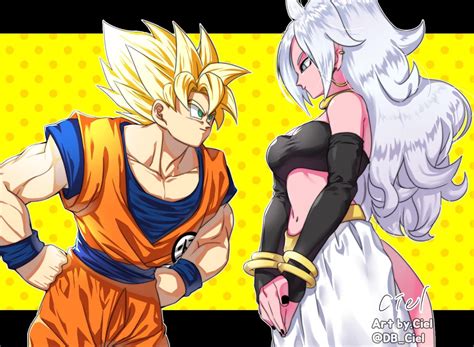 Goku and Android 21. (By .Ciel) : r/dragonballfighterz