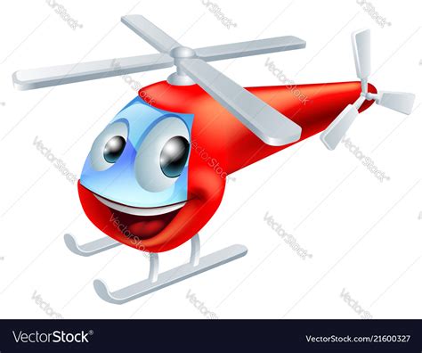 Helicopter cartoon character Royalty Free Vector Image