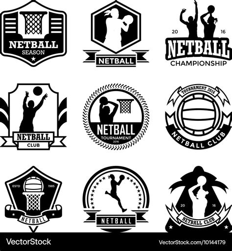 Netball badges Royalty Free Vector Image - VectorStock