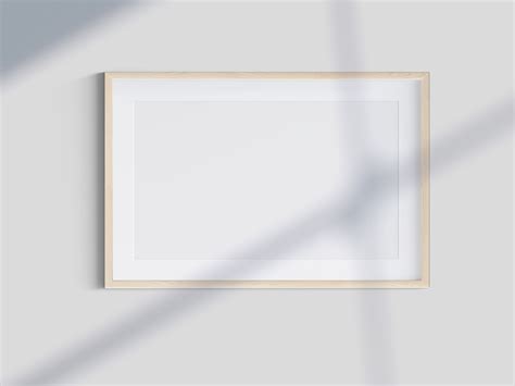 Horizontal wooden Frame Mockup - Mockup World